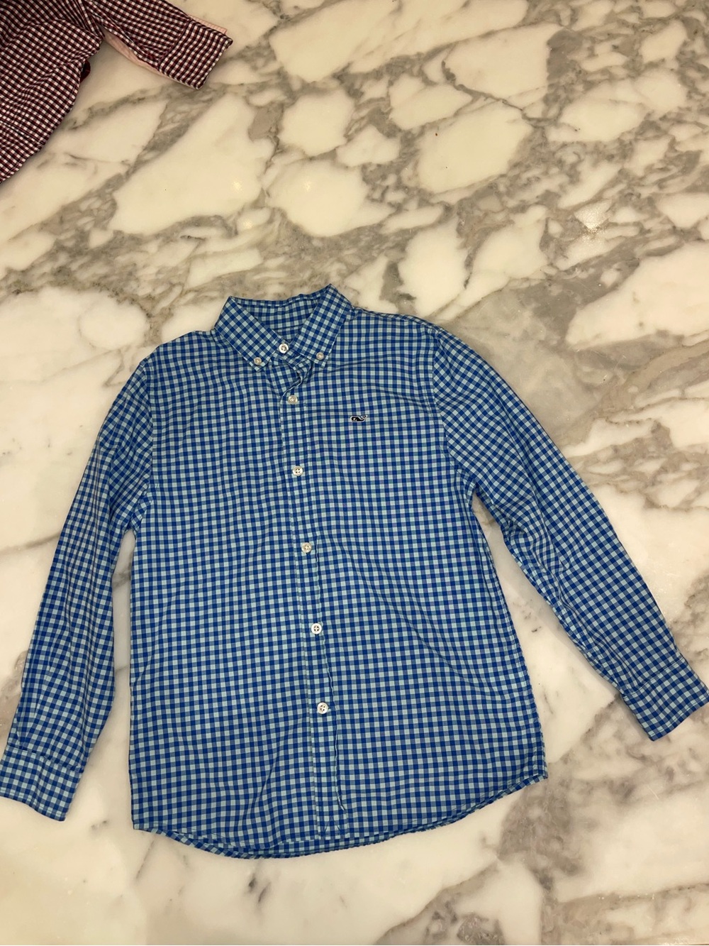 Vineyard Vines Whale gingham check button down